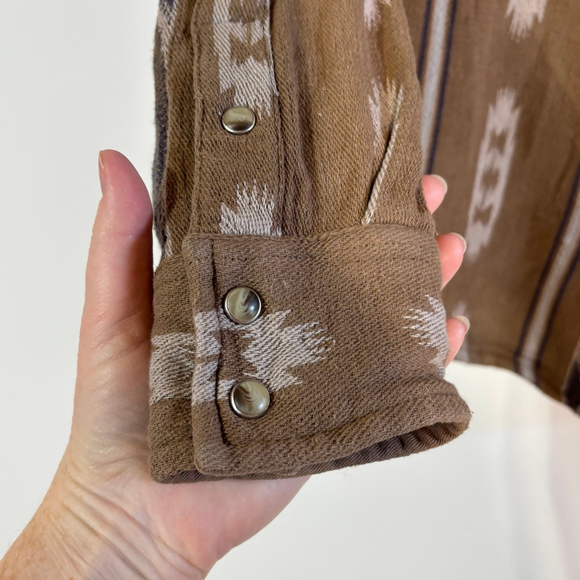 Flint and Tinder Long Sleeve Saddle Blanket Shirt Men's XL Brown Blue Southwest - Picture 3 of 12